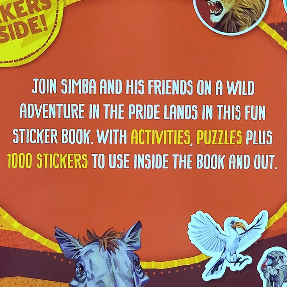 DISNEY The Lion King Simba Broadway Stuffed Toy & 1000 Stickers Activity Book - Picture 15 of 15